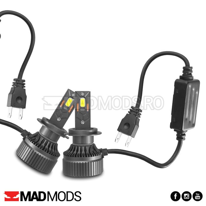 Set 2 Becuri Led H1 H3 H4 H7 H8 H9 H11 HB3 HB4 180W 6000k Canbus