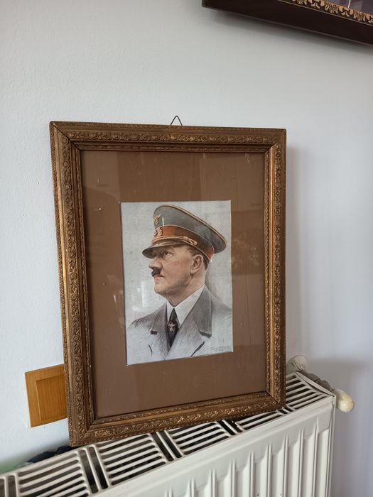 Tablou Vechi Portret Adolf Hitler (Poza Înrămată)