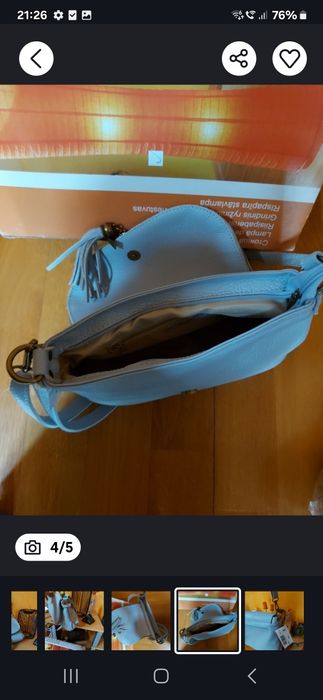 Geanta piele naturala bleo noua