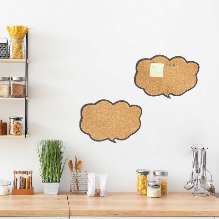 Set 2 panouri pin din pluta cu 10 ace colorate design creativ 29x44 cm