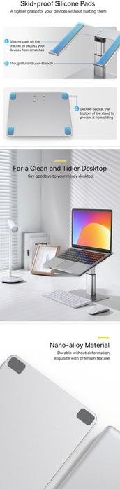 Baseus Metal Adjustable Laptop Stand складная подставка для ноутбука