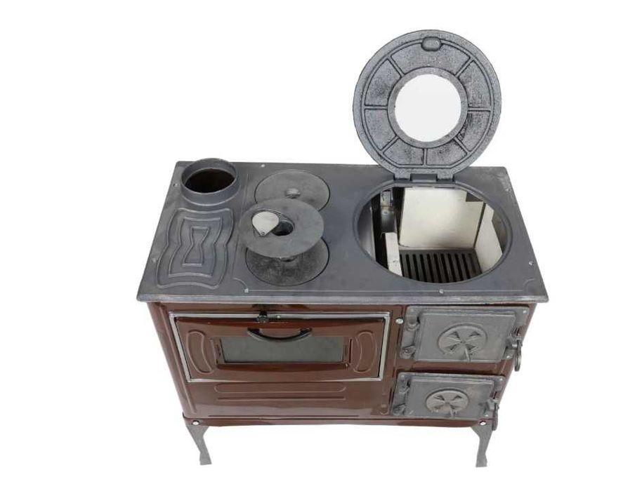 Soba Lemne Carbune Spor Plita FONTA Cuptor Ler Masina Gatit Incalzit Bucatarie Casa Cabana 6.7 kw 130mm Evacuare DREAPTA / STANGA LIVRAREA GRATUITA CJ