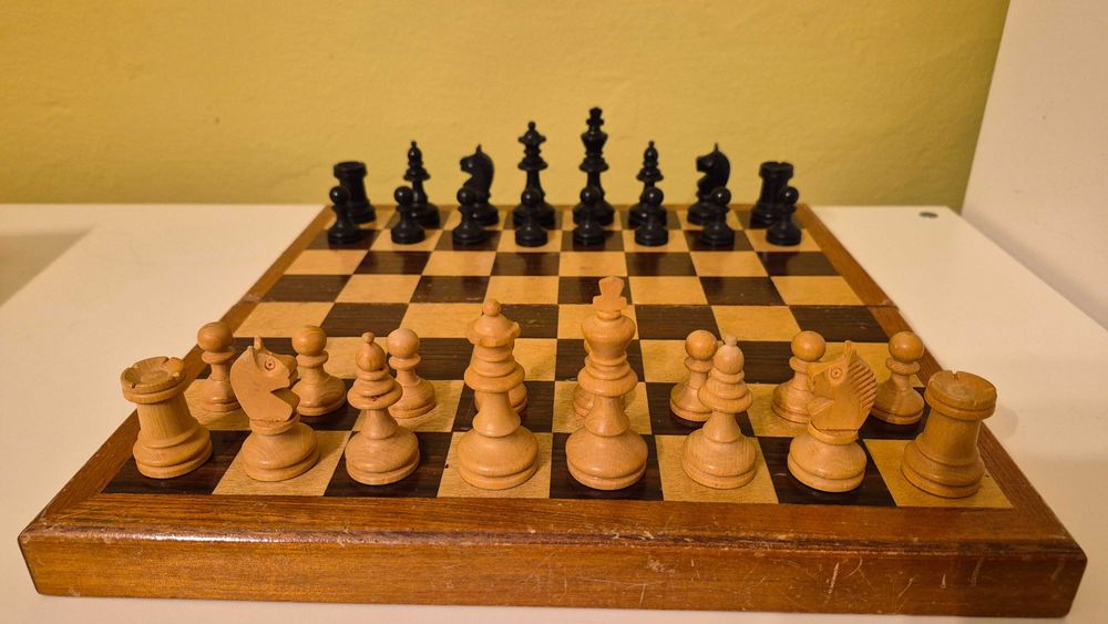 Set tabla joc sah set lemn retro vintage colectie piese premium IQ PRO