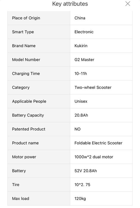 Kukirin G2 Master 2025 New Electric Scooter 1000W*2 Dual Motor