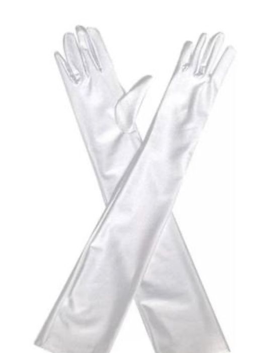 Перчатки белые длинные