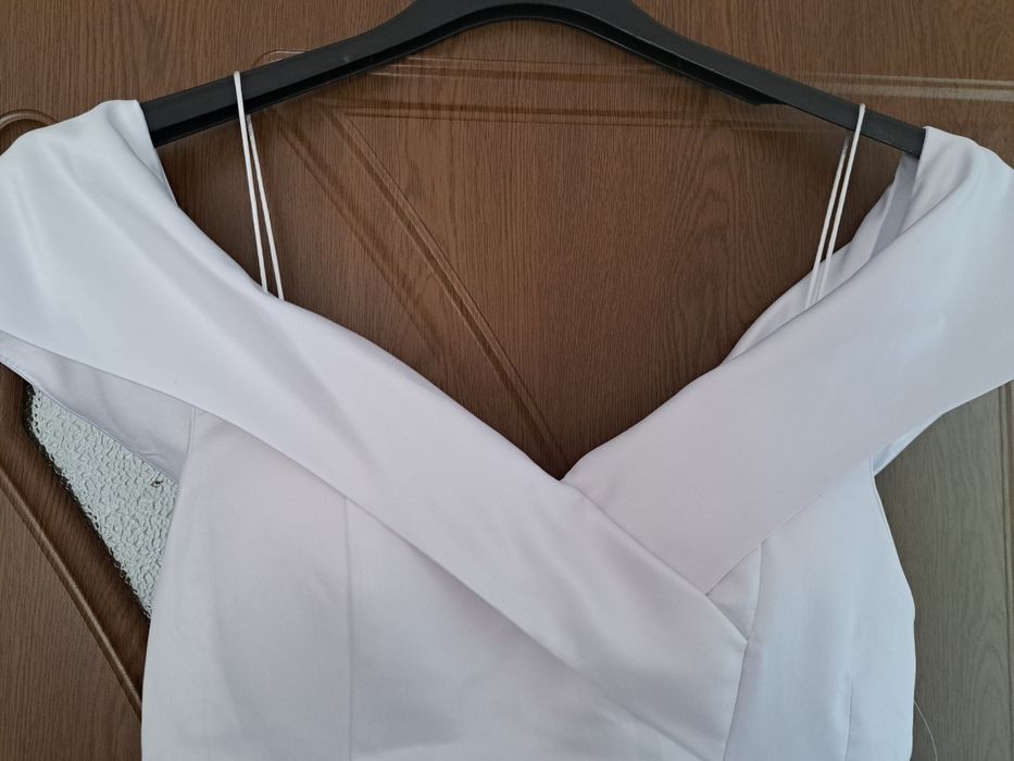 Rochie alba lunga mireasa/cununie/botez