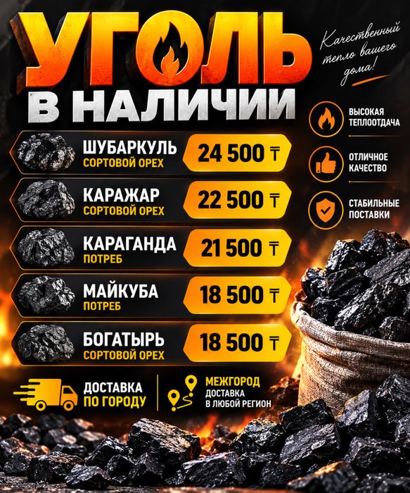 УГОЛЬ С ДОСТАВКОЙ по городу, межгород.