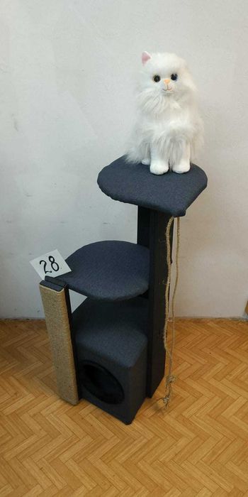 Нови 90см сглобени Котешки катерушки с къщичка – производител ОБЛЕН