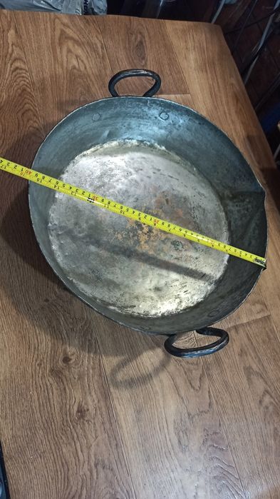 Старинен Меден съд за готвене на огън Copper pot
