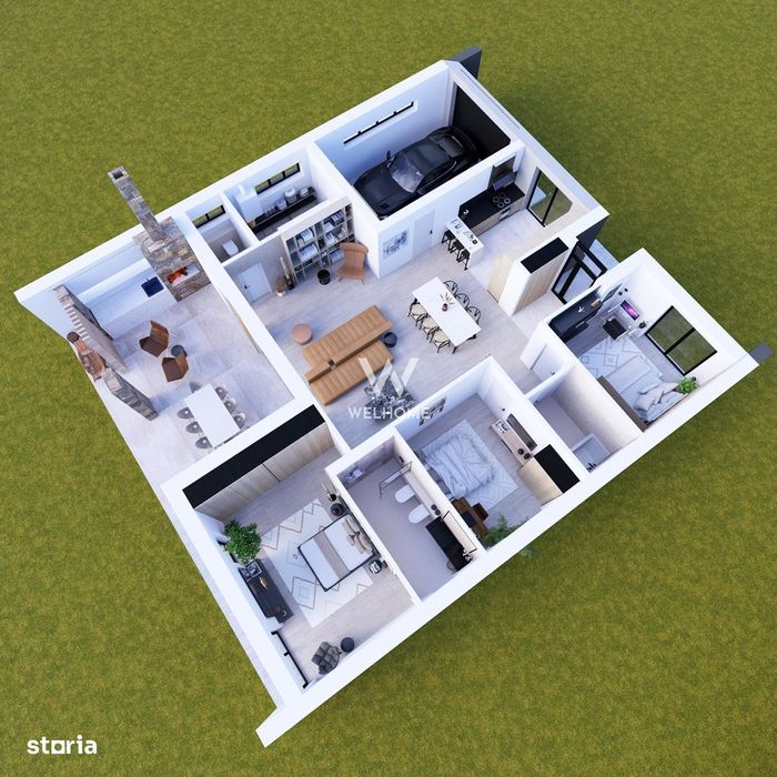 Casă individuală pe un singur nivel – 4 camere – Șura Mică