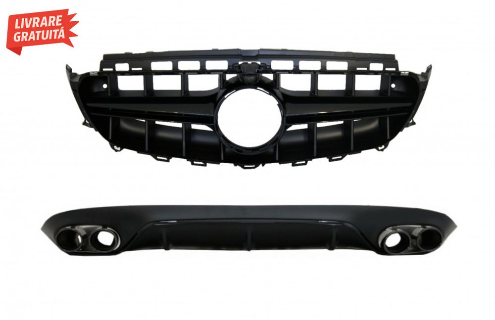 Difuzor Bara Spate cu Ornamente toba si Grila Centrala Mercedes E-Clas