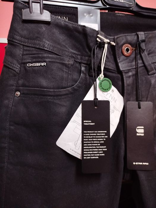 Оригинални дамски дънки G-Star Raw Lynn Skinny W26 нови черни slim
