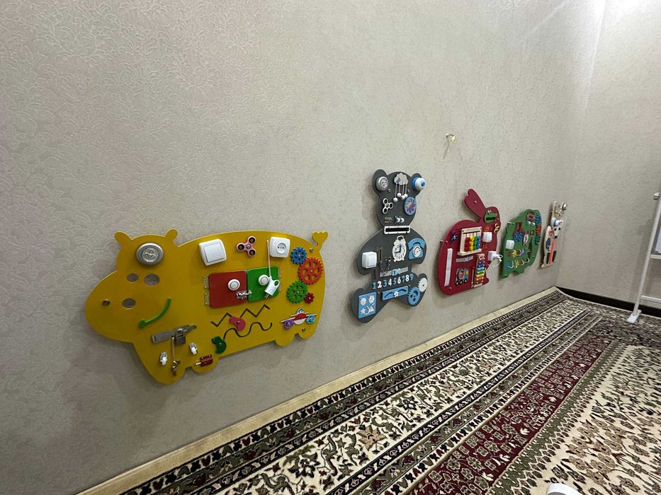 Bolajonlarga Bizibord Hayvonlar  Ayiq, Quyon,Fil,Tulki,Sigir | Devorga