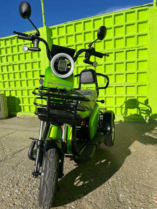 Двуместна електрическа триколка Pudding 1800W-48V-20Ah-GREEN