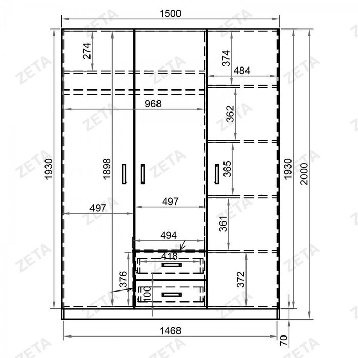 Шкаф для одежды ZETA