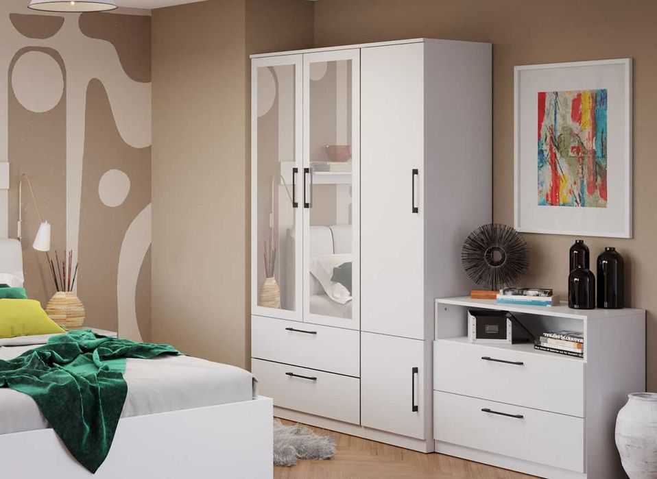 Dulap Snow Alb – C124/03 cu oglinda