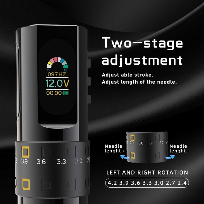 Pomană Aparat de tatuat Yilong F8 Multistroke 2.4 - 4.5 mm Strong Hit + Motor, + Dot Mode