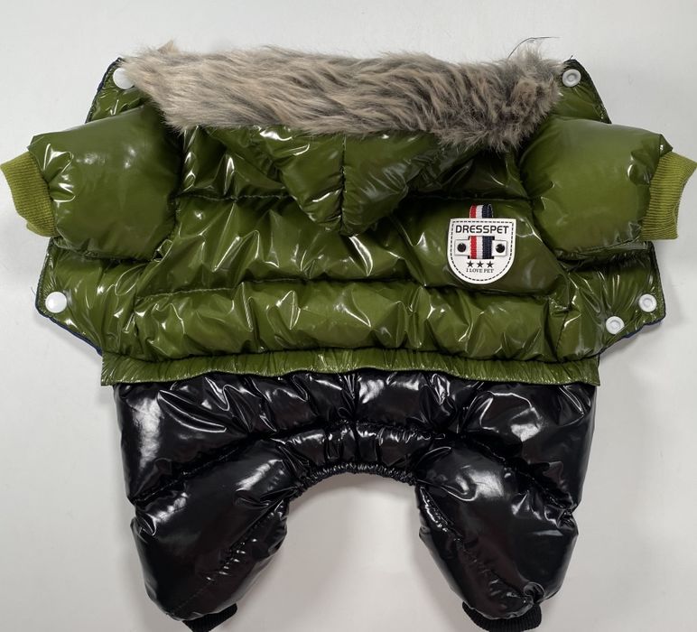 Кучешки дрешки яке гащеризон за куче зимно луксозно с качулка худи