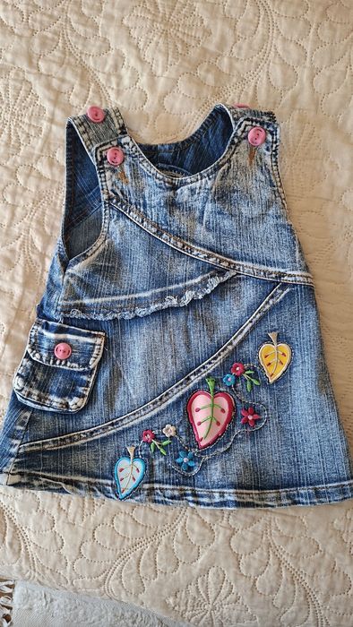 Дънкова бебешка рокля