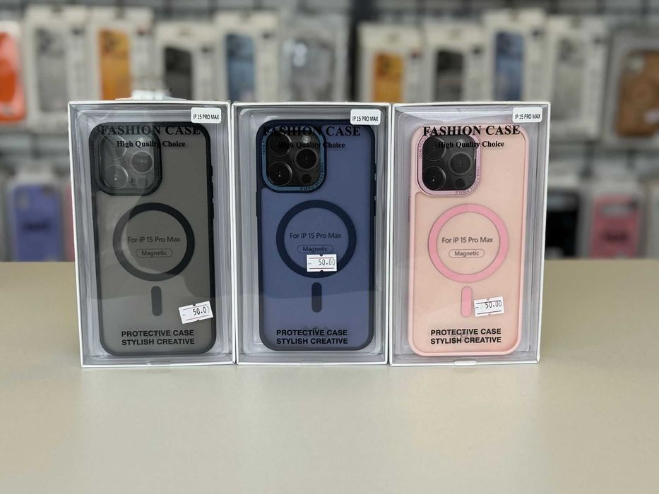 Husă cu MagSafe Fumurie , folie, cablu, încărcător iPhone 15 Pro Max