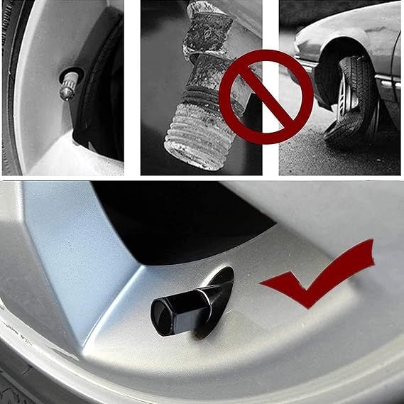 Капачки за вентили на гуми 4бр. с Ключодържател Ключ за стягане Металн