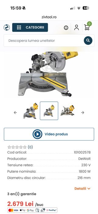 Circular Dewalt staționar Dewalt 2026