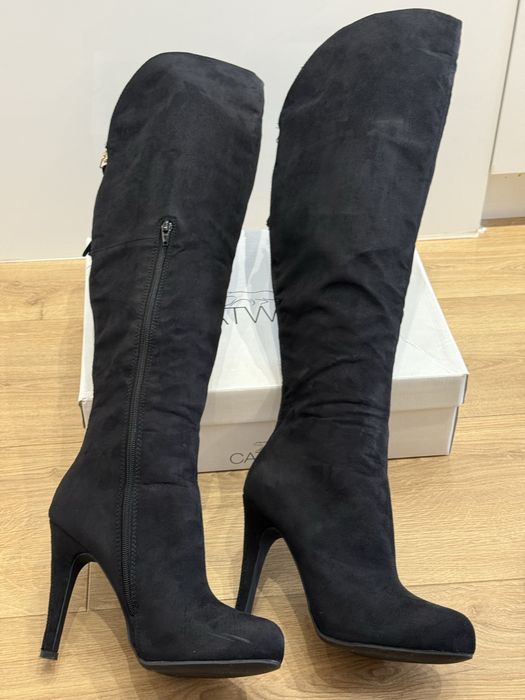 Велурени ботуши над коляното, 38 номер