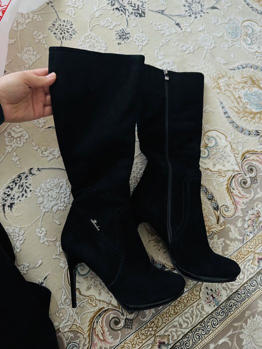 Женские сапоги из замша