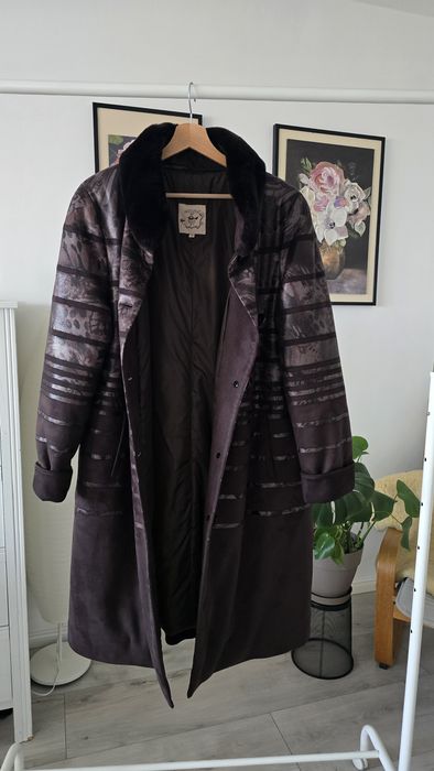 Cojoc de iarnă cu blană naturala - Madame Briolette  XXL