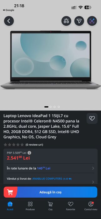 Vand leptopuri noi MSI -Asus -lenovo