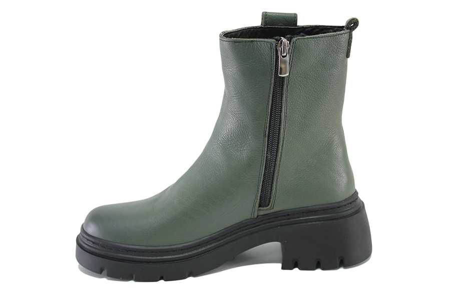 Зелени дамски боти - естествена кожа