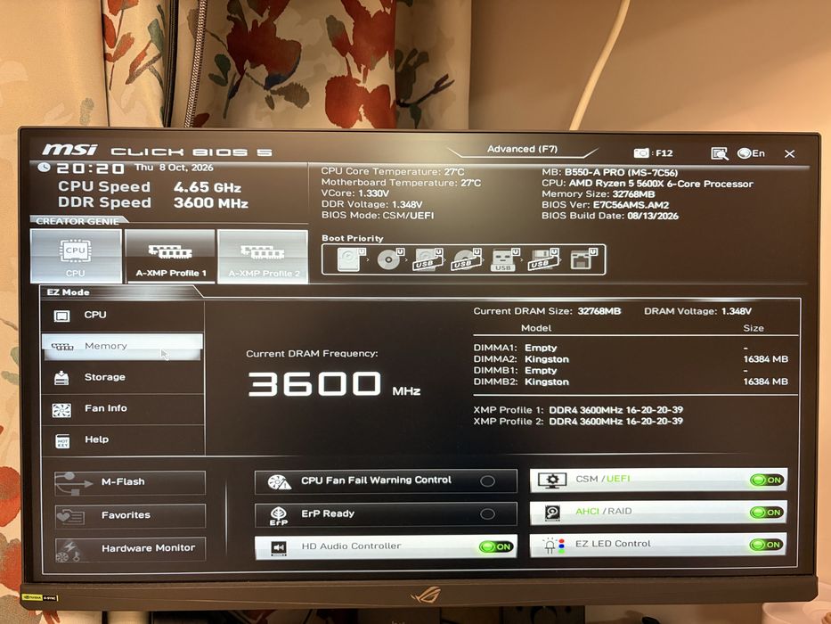 HyperX Renegade 2x16gb DDR4 3600MHz