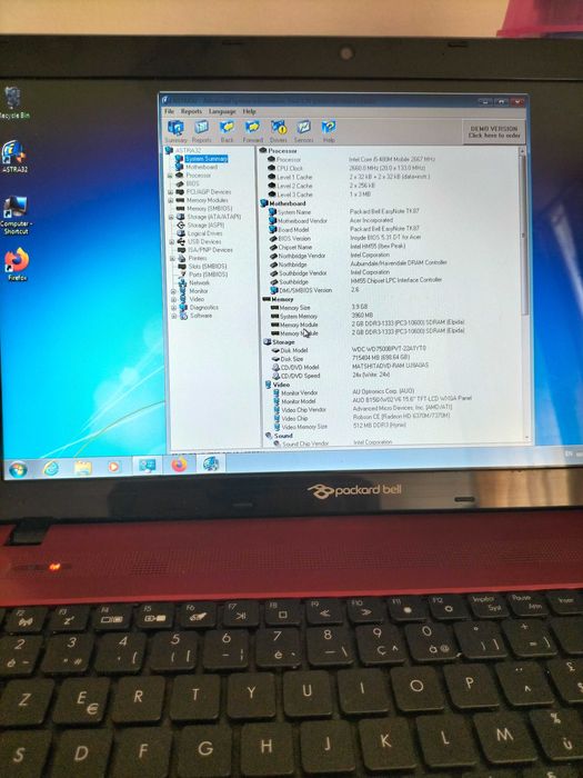laptop Packard bell pew91