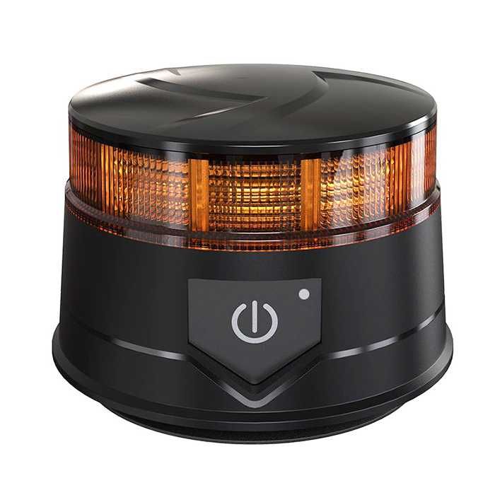 LED Сигнална Лампа 12-24V, Оранжева - 30 LED, IP67, Магнит, 7 Режима,