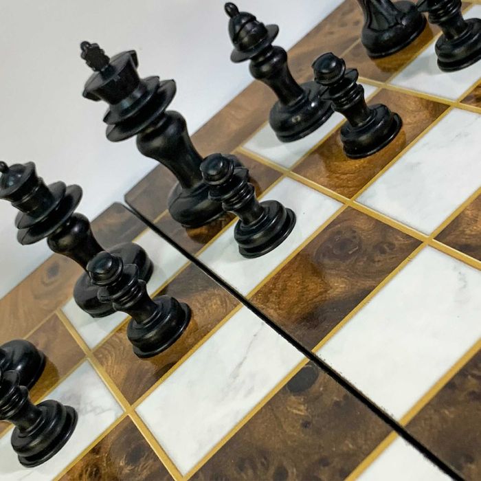 Комплект табла, шах, дама 3в1, дърво, 48x48 см