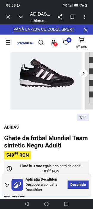 Ghete  fotbsl din piele naturala moale gazon artificial nr 44