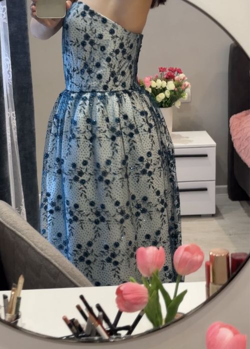 Rochie Elegantă din Tul Brodat , Model Unicat