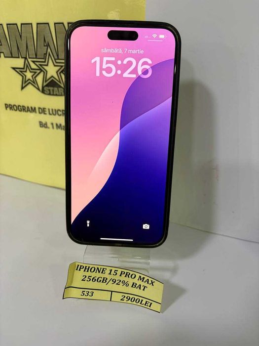 IPhone 15 pro max 256gb 92% bat (ctg)