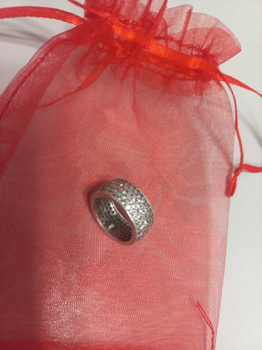 Уникален сребърен пръстен с циркони (халка)