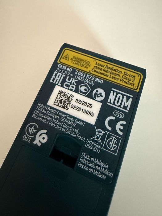 Bosch GLM 40 - Telemetru laser, 40 m, +/-1.5 mm/m, 10 valori memorate