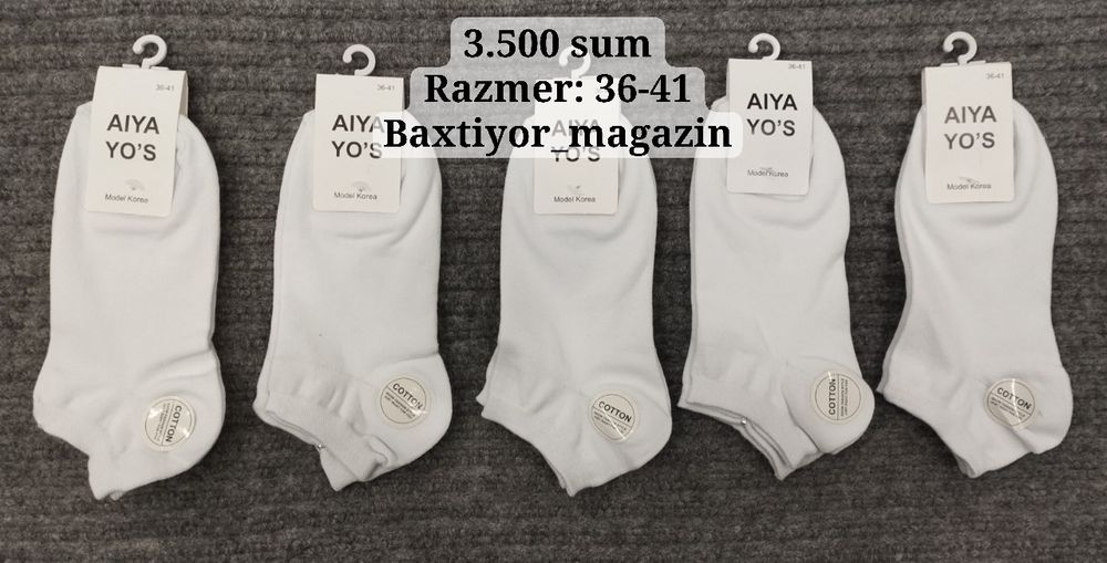 Оптом носки белые optom naski oq rang