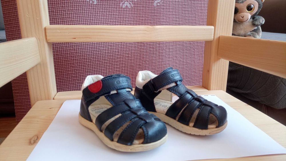 Бебешки сандали GEOX (детски сандали, естествена кожа, сини, №22)