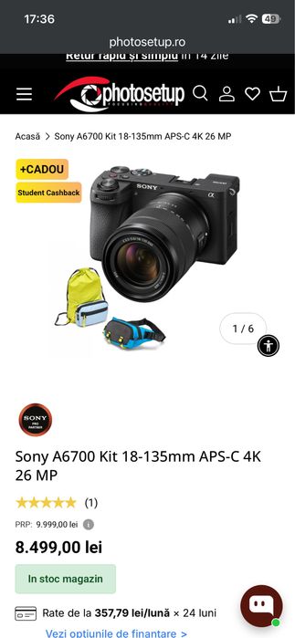 Sony A6700 Kit 18-135mm APS-C 4K 26 MP