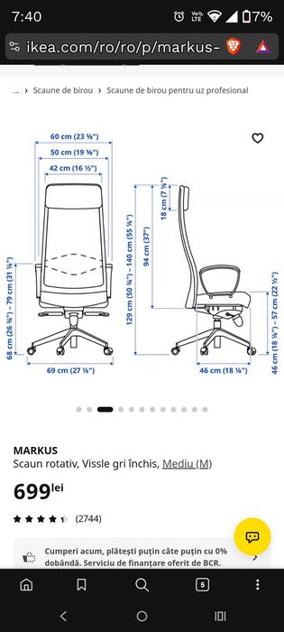 Scaun birou IKEA Markus M