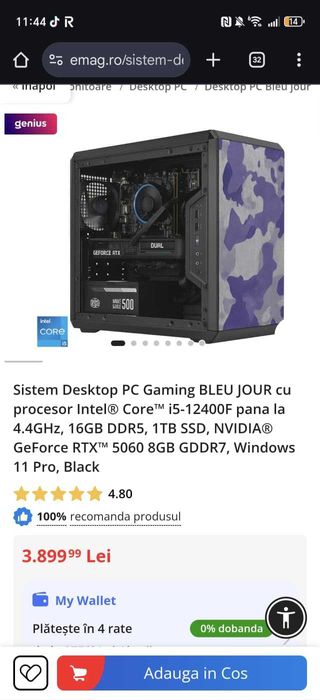 Desktop PC Gaming - AMD Ryzen 5 1500X, GTX 1080 8GB, 16GB RAM,
