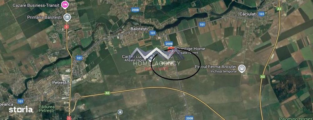 Teren 9700 mp Balotești – Ideal ansamblu rezidențial, acces rapid, uti
