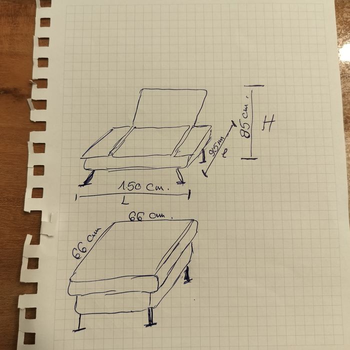 Canapea din piele  și taburet