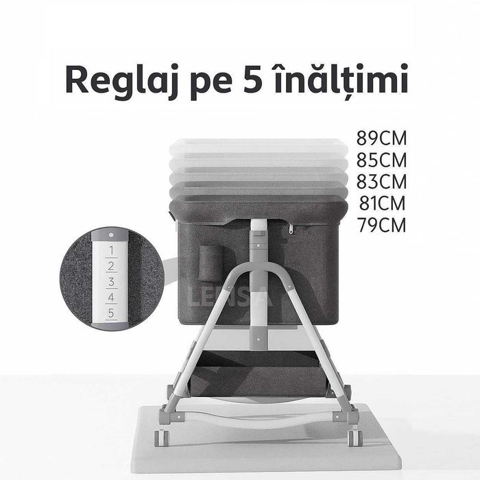 Pătuț bebe detașabil, cu masă de înfășat, pătuț pliabil bebe - 4 in 1