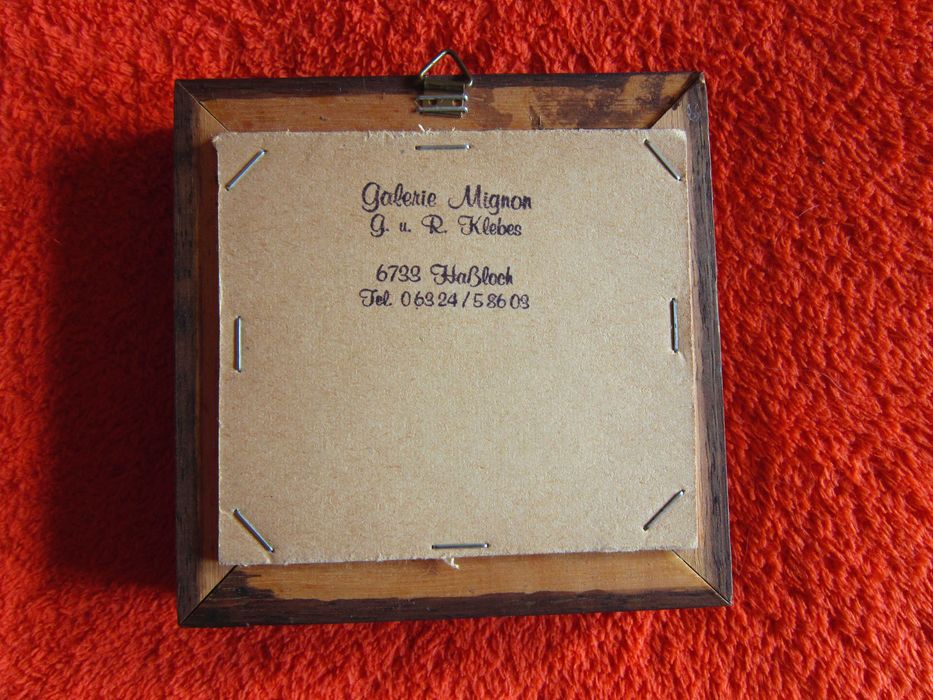 cadou rar Still Life Flowers tablou mic ulei, semnat 11x11 cm