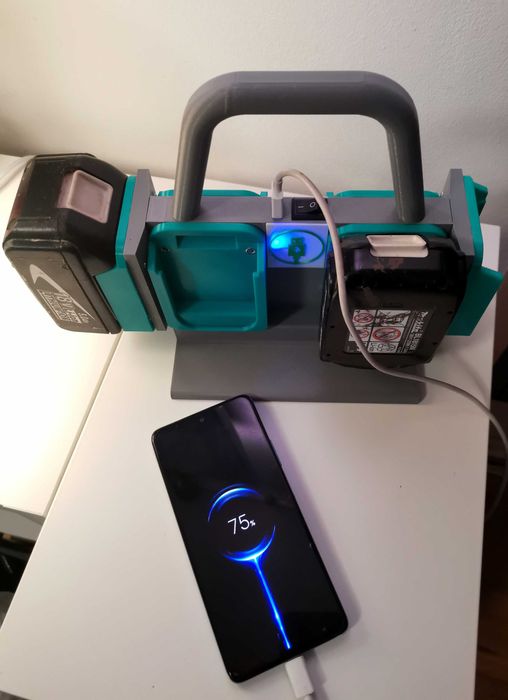 Suport organizare 6x Acumulatori Makita 18V incarcator USB Print 3D